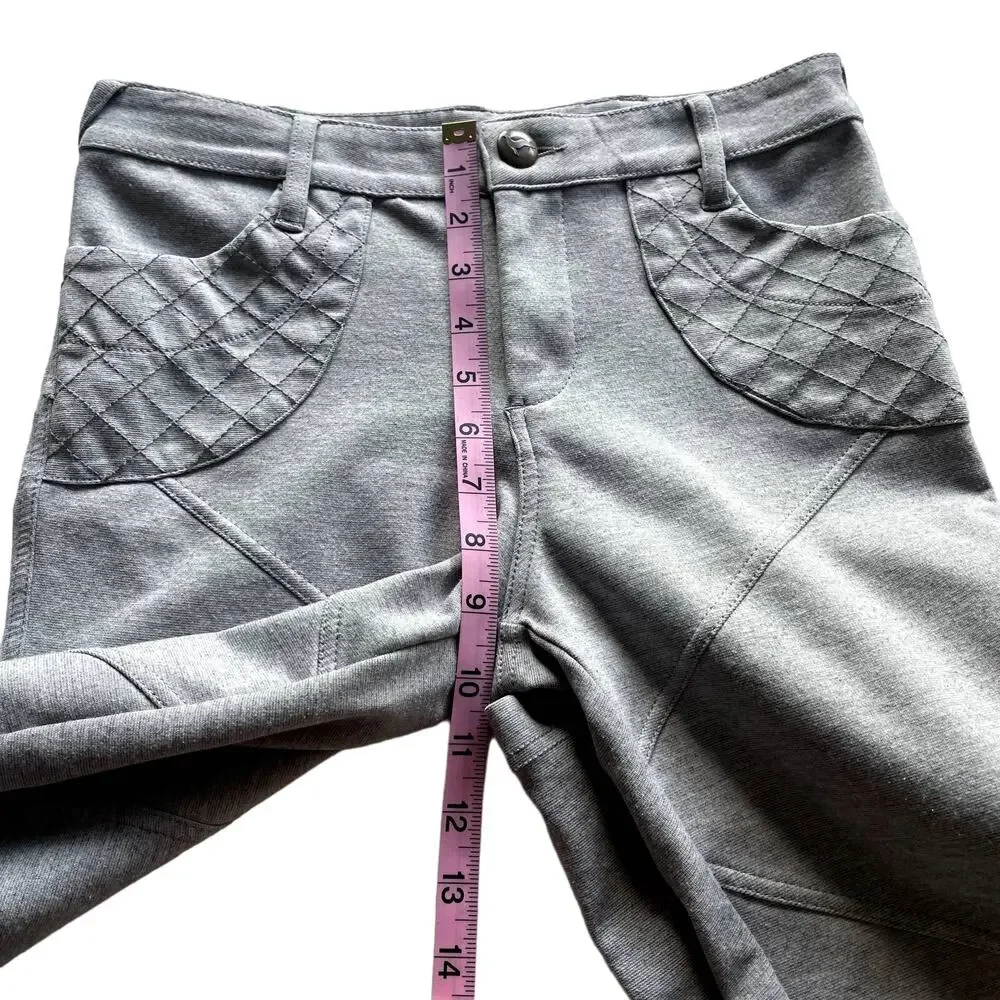 Women's Free People Gray‎ Leggings Moto Skinny Leg Biker Casual Knit Pant sz 27